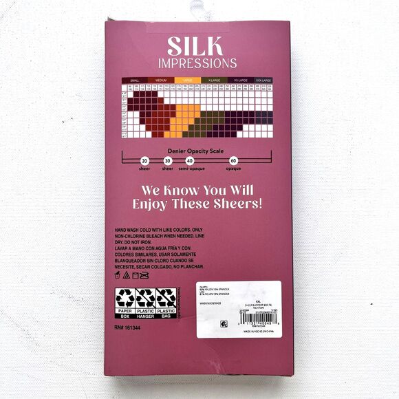 NEW SILK Impressions Rich Tan Sheer Light Support Pantyhose XXXL(Rich Tan) 2pr - Picture 2 of 4